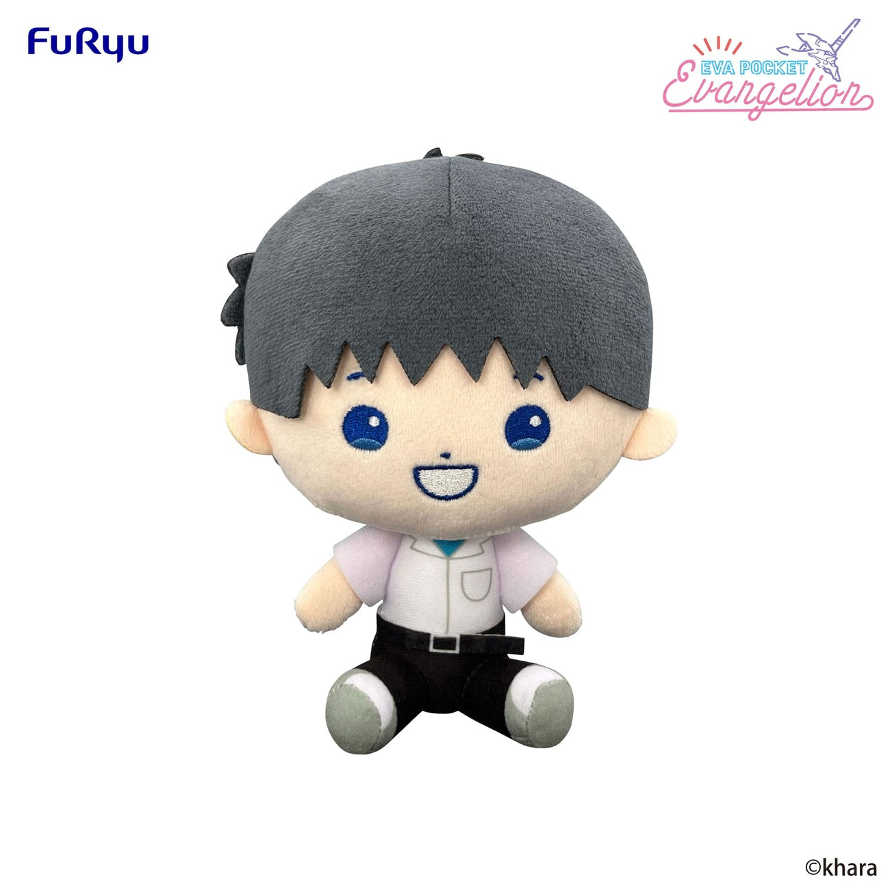 Imagen del producto Neon Genesis Evangelion figura de peluche de bolsillo Eva Shinji 17 cm