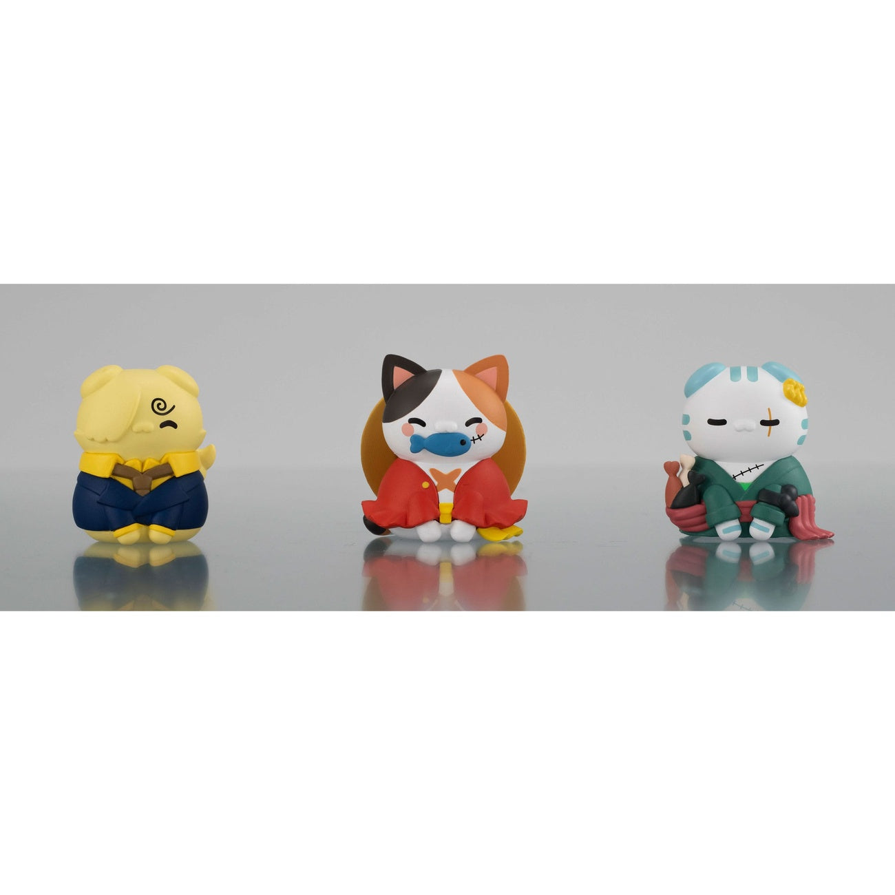 Imagen del producto One Piece Mega Cat Project figuras coleccionables pack de 3 Nyan Piece Nyan! Happy Trio 2024 Limited Ver. 3 cm