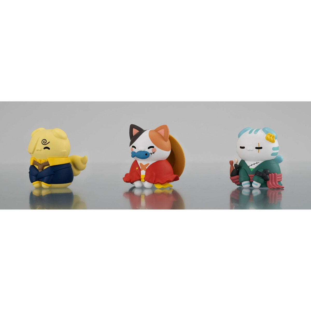 Imagen del producto One Piece Mega Cat Project figuras coleccionables pack de 3 Nyan Piece Nyan! Happy Trio 2024 Limited Ver. 3 cm