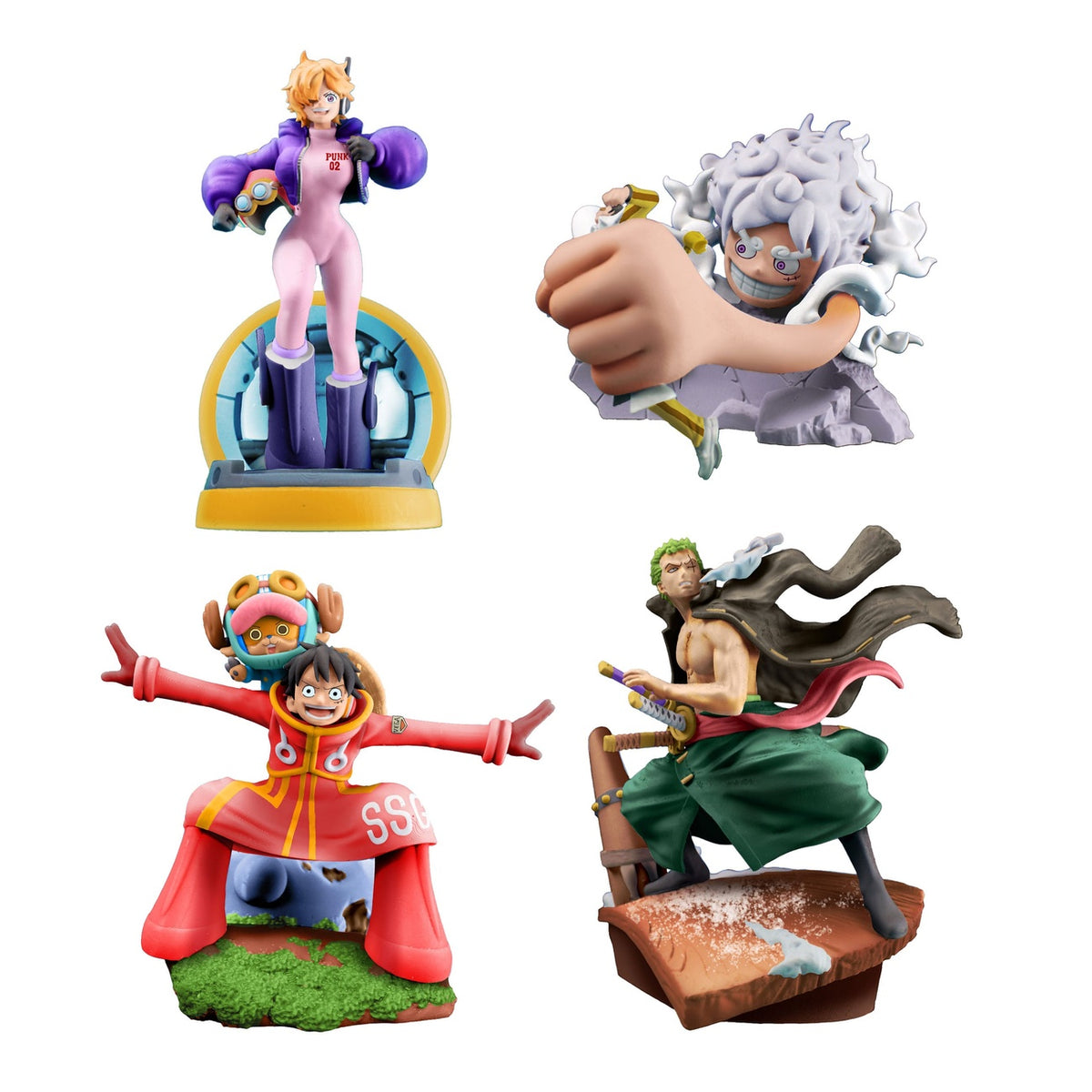 Imagen del producto One Piece Petitrama Miniestatua de PVC Logbox Re Birth Egghead Set 9 cm