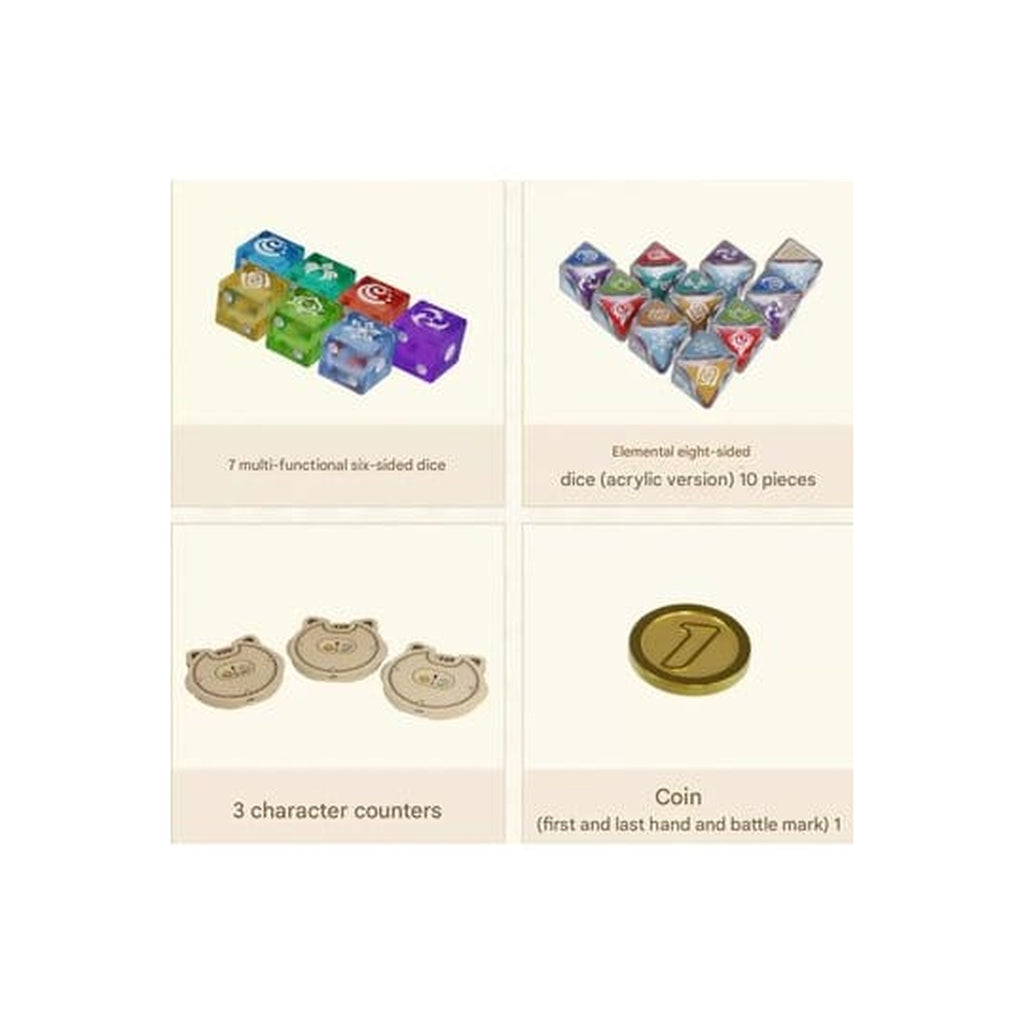 Imagen del producto Genshin Impact Juego de cartas coleccionables - Set de accesorios y dados *Versión china*