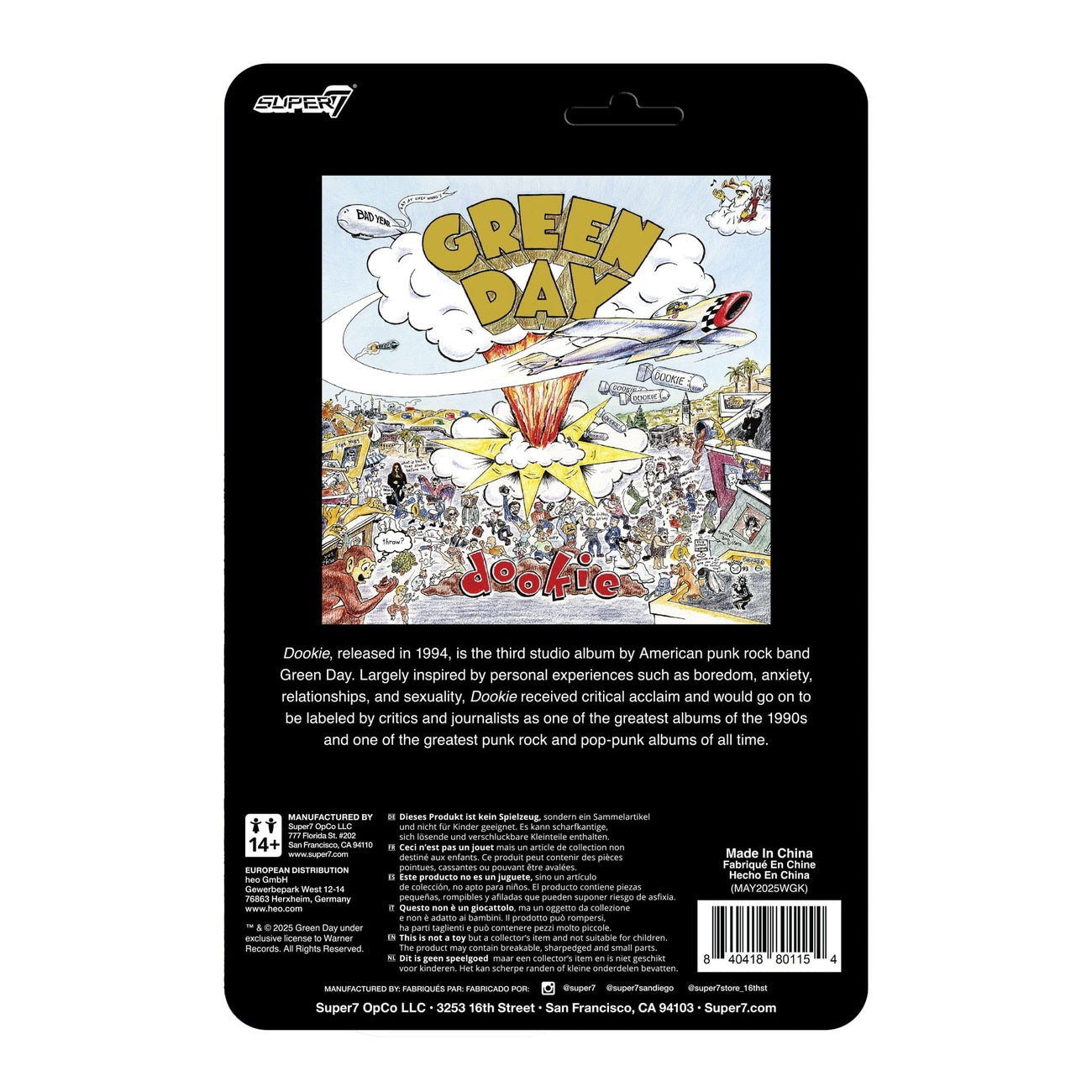 Imagen del producto Green Day Figura de acción ReAction Dookie Dog 9 cm