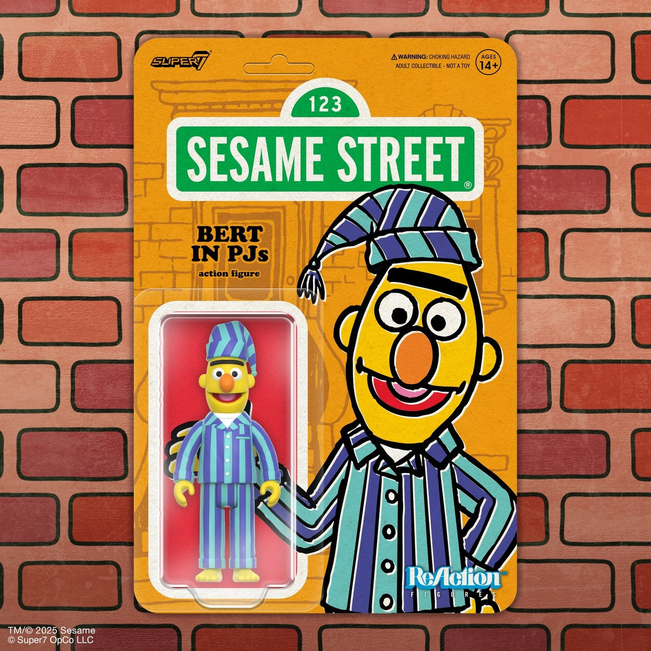 Imagen del producto Barrio Sésamo figura de acción ReAction Wave 06 Bert (PJ) 10 cm