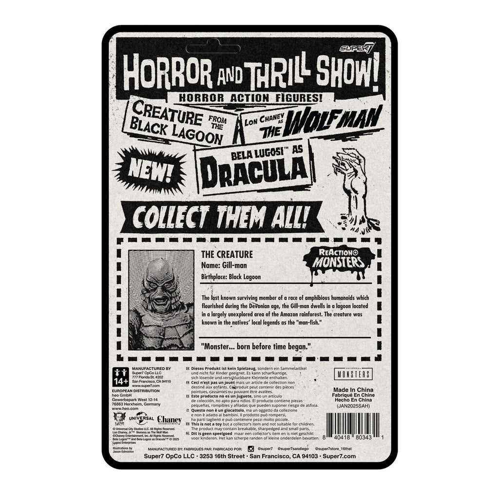 Imagen del producto Universal Monsters Figura de acción ReAction+ Wave 1 Creature from the Black Lagoon 10 cm