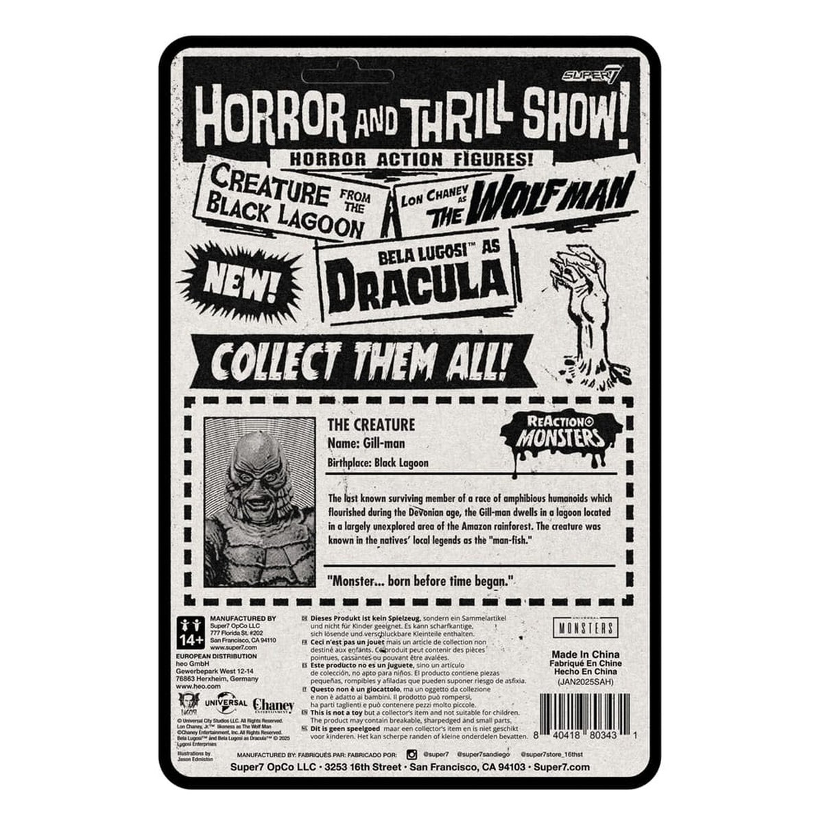 Imagen del producto Universal Monsters Figura de acción ReAction+ Wave 1 Creature from the Black Lagoon 10 cm