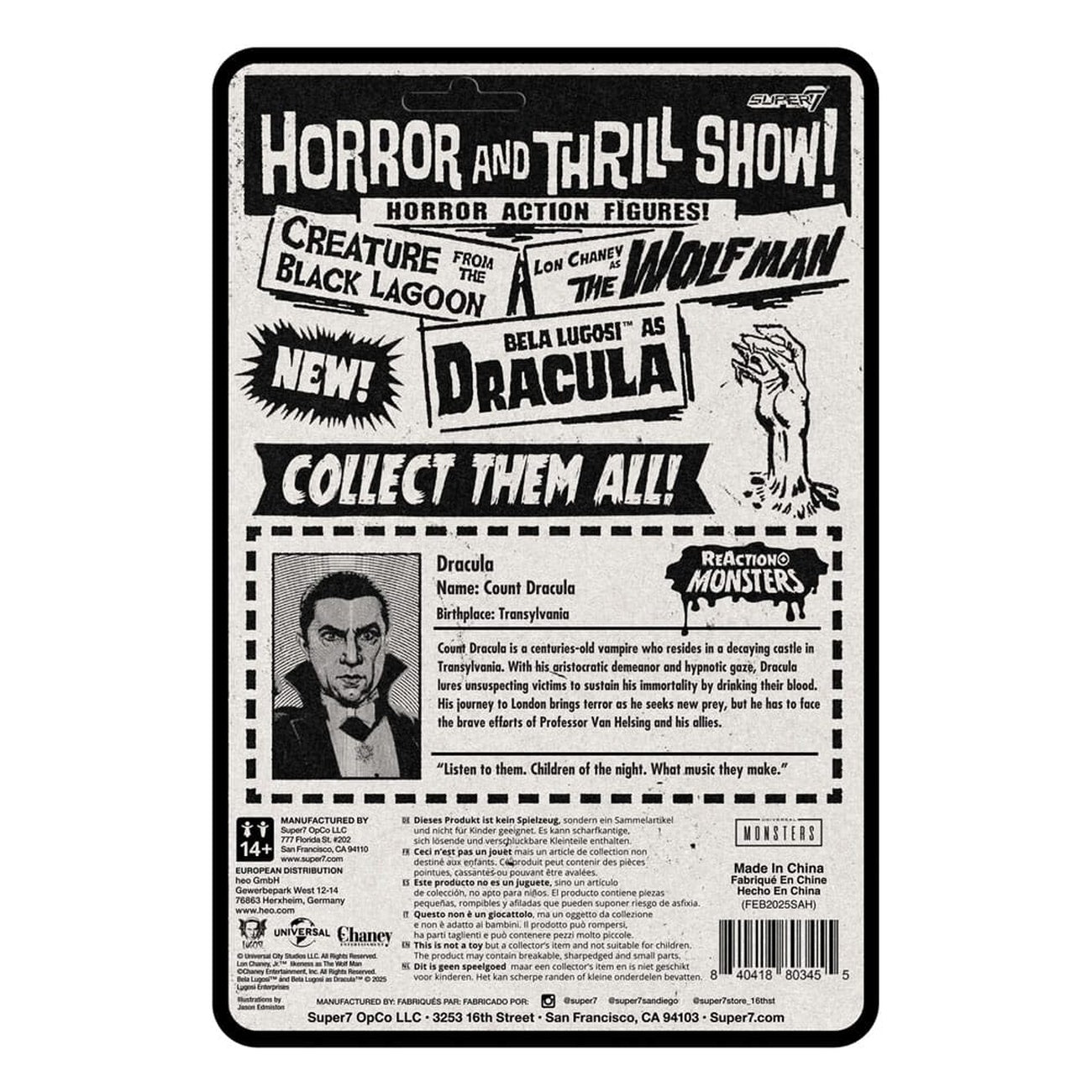Imagen del producto Universal Monsters figura de acción ReAction+ Wave 1 Drácula 10 cm