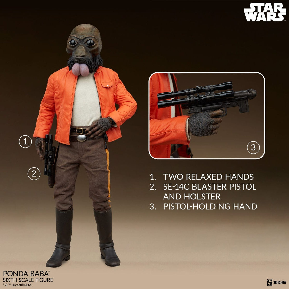 Imagen del producto Star Wars Scum & Villainy Figura de acción 1/6 Ponda Baba 30 cm