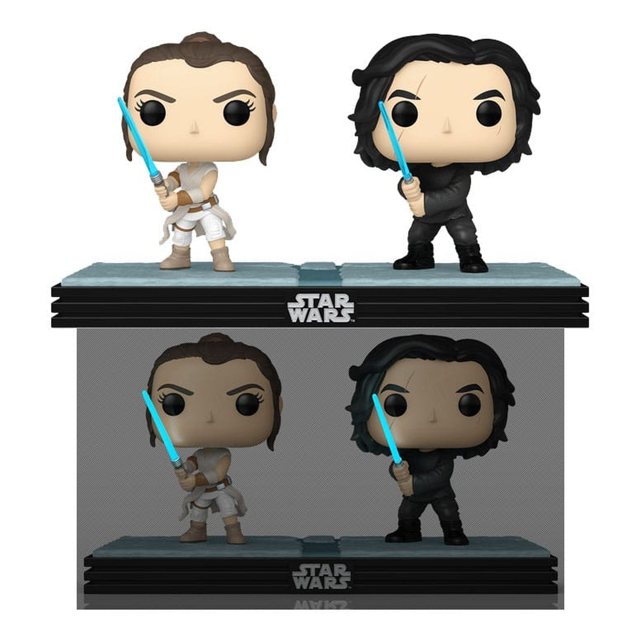 Imagen del producto Star Wars POP! Movie Moments Pack doble de figuras cabezón de vinilo Kylo & Rey 9 cm