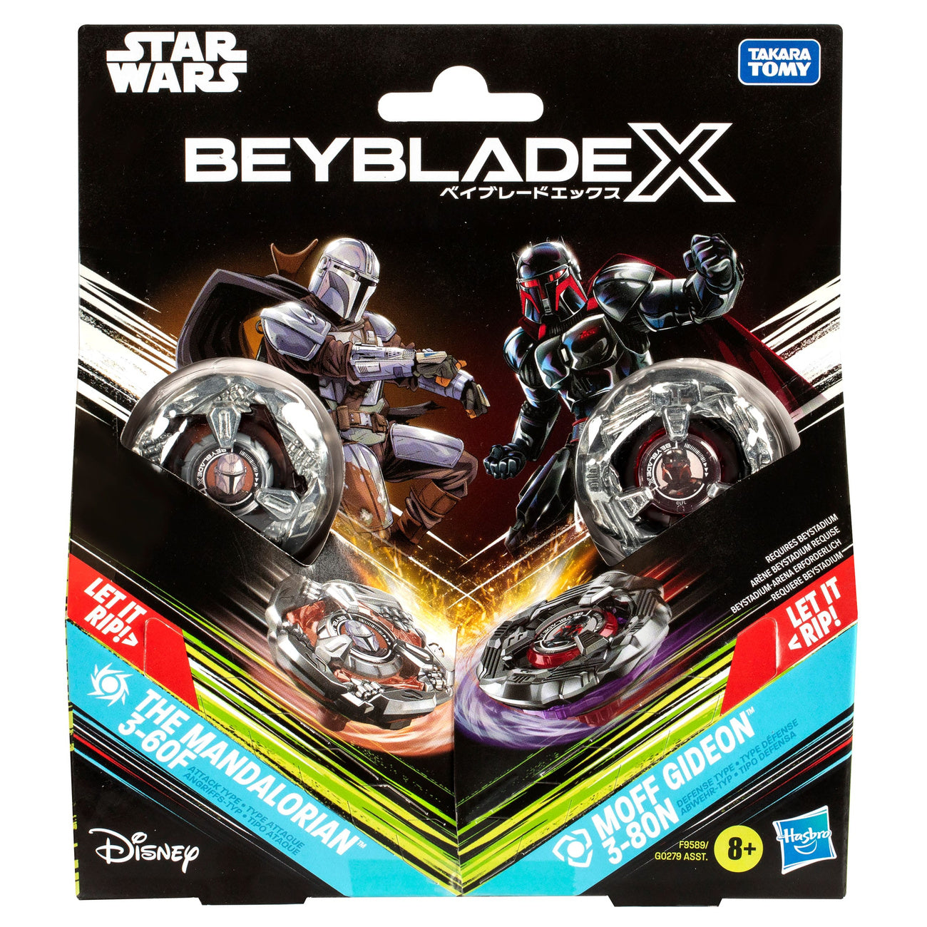 Imagen del producto Colaboración Beyblade X y Star Wars The Mandalorian 3-60F vs. Moff Gideon 3-80N