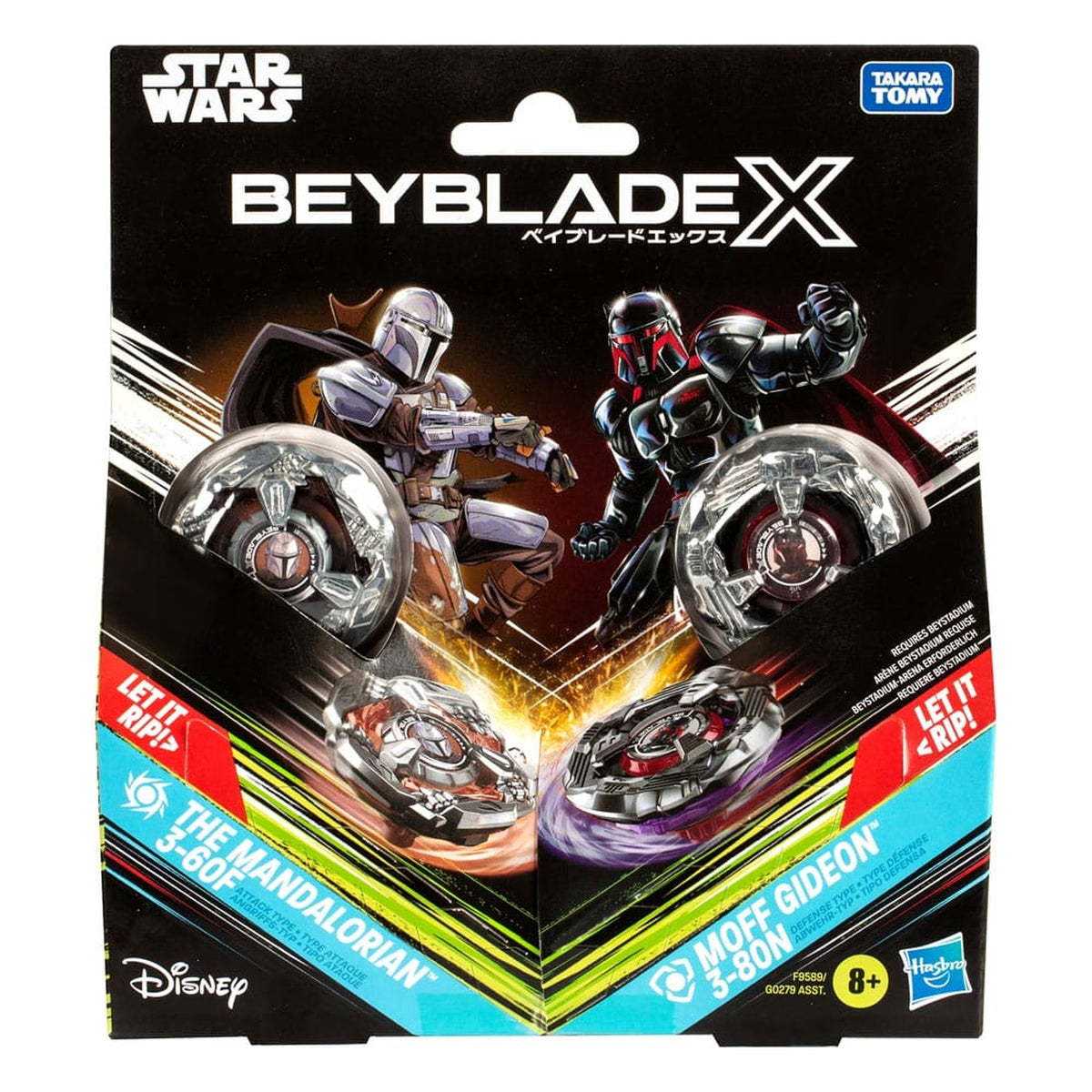 Imagen del producto Colaboración Beyblade X y Star Wars The Mandalorian 3-60F vs. Moff Gideon 3-80N
