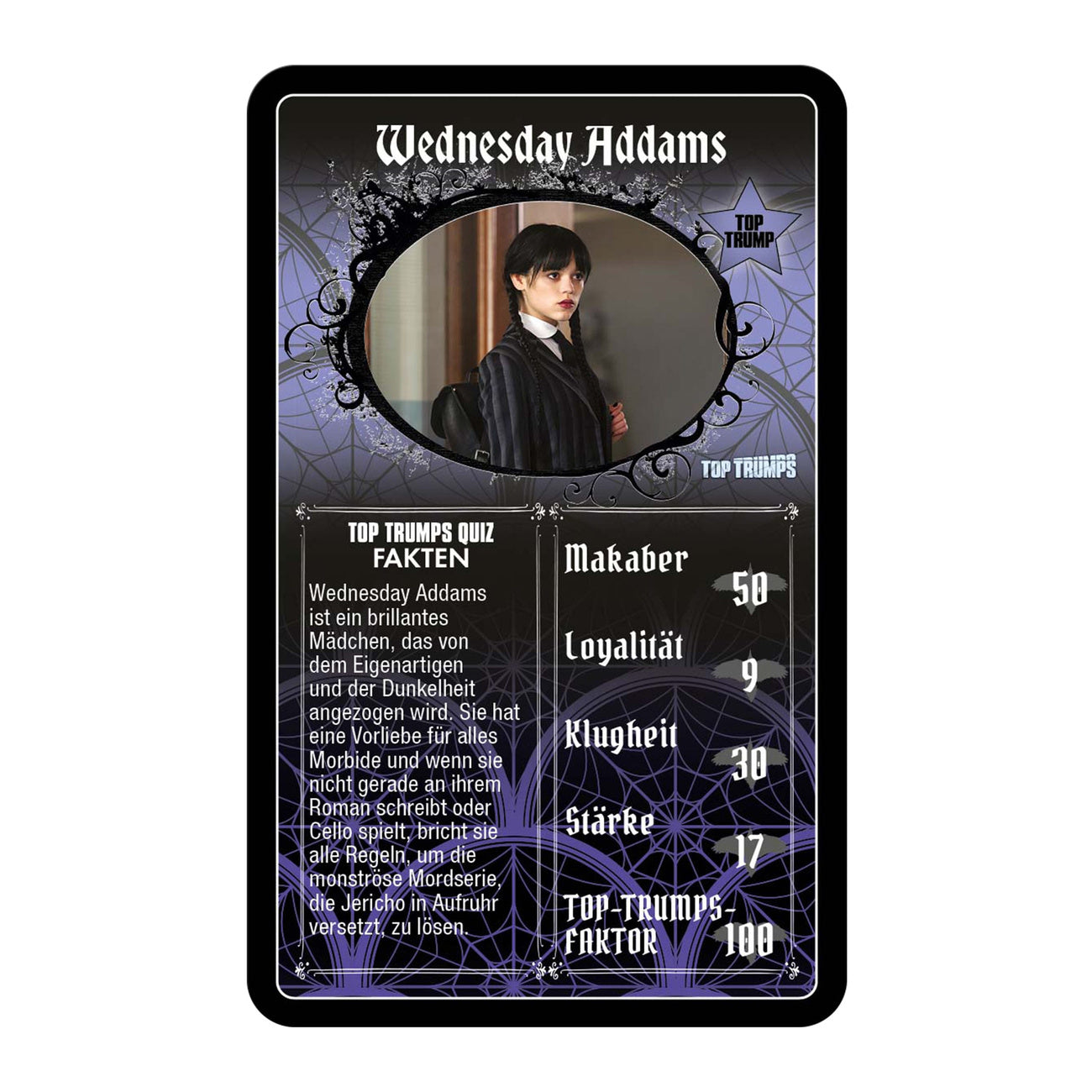 Product image Wednesday Card Game Top Trumps *German Version*