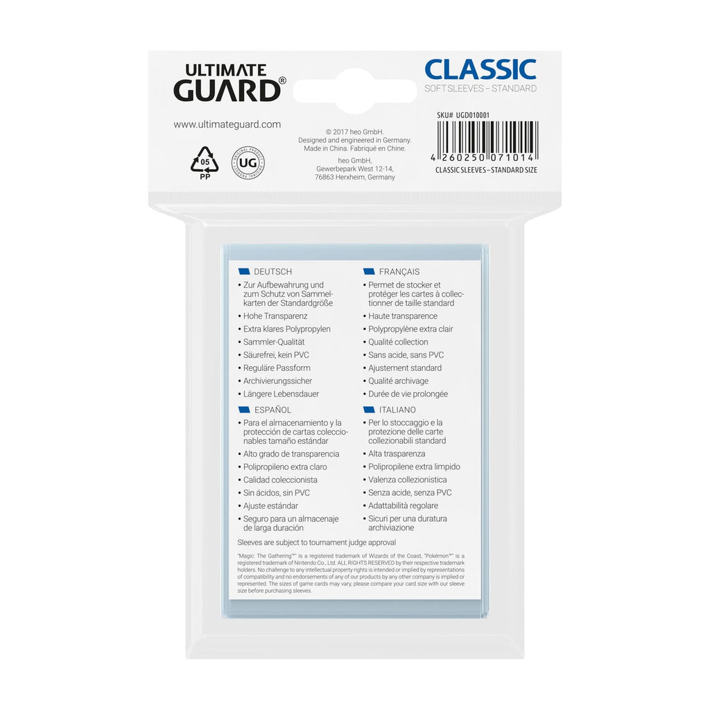 Product image Ultimate Guard Classic Sleeves Standard Size (100)