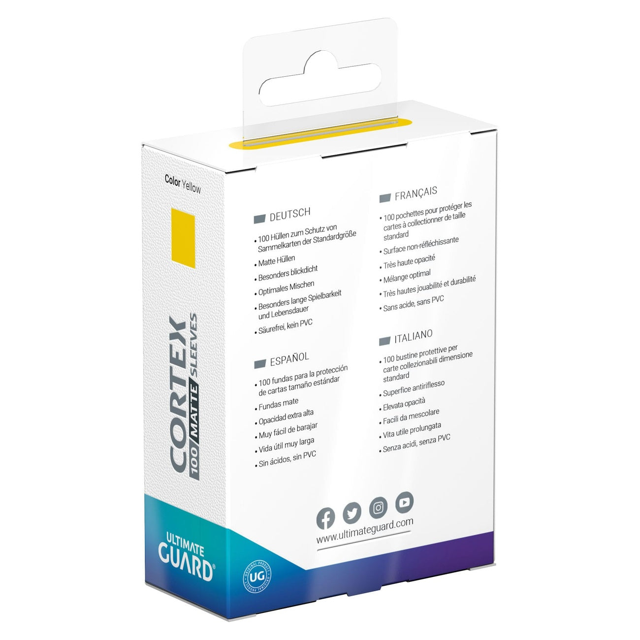 Imagen del producto Fundas Ultimate Guard Cortex Mate Tamaño Estándar (100) - Amarillo