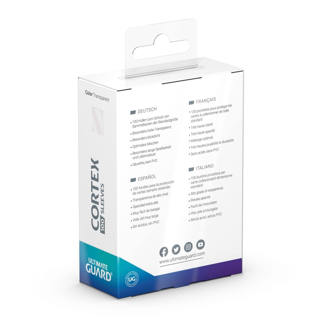 Product image Ultimate Guard Cortex Sleeves Standard Size (100) - Transparent