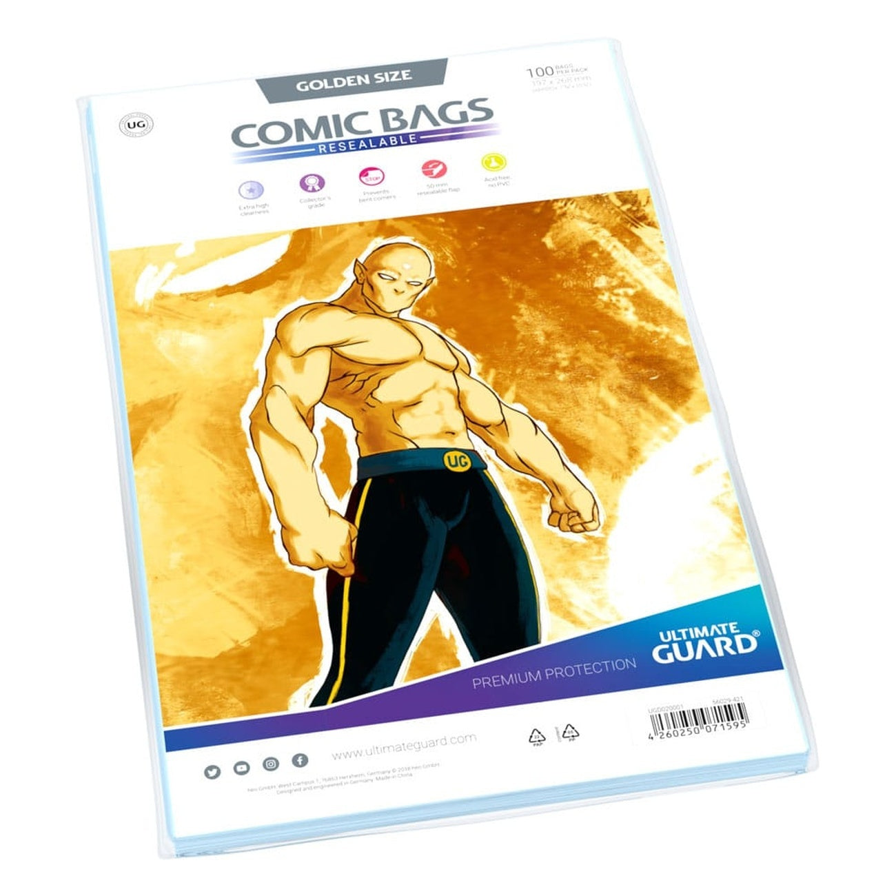 Imagen del producto Ultimate Guard Comic Bags resellables (100) - Golden Size