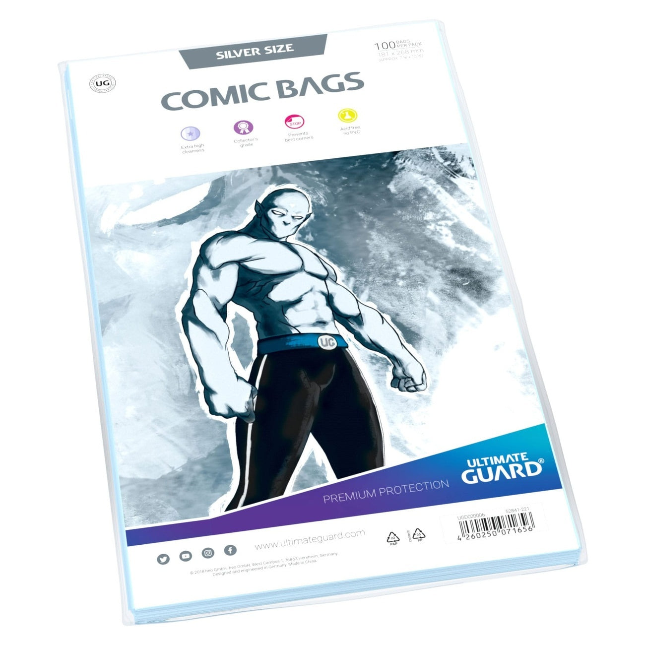 Imagen del producto Ultimate Guard Comic Bags Standard (100) - Silver Size