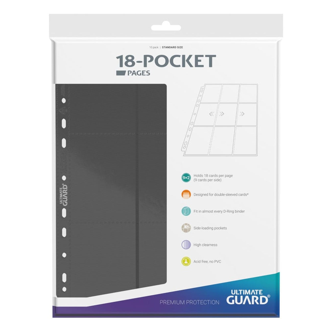 Product image Ultimate Guard 18-Pocket Pages Side-Loading (10) - Grey