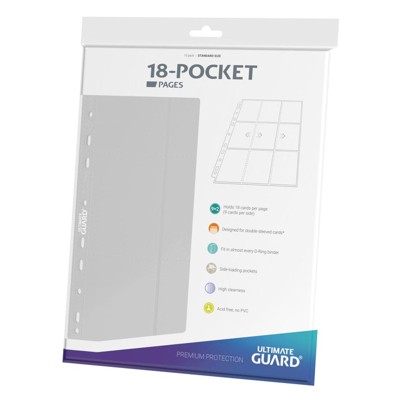 Imagen del producto Ultimate Guard Hojas de 18 Bolsillos Carga Lateral (10) - Blanco