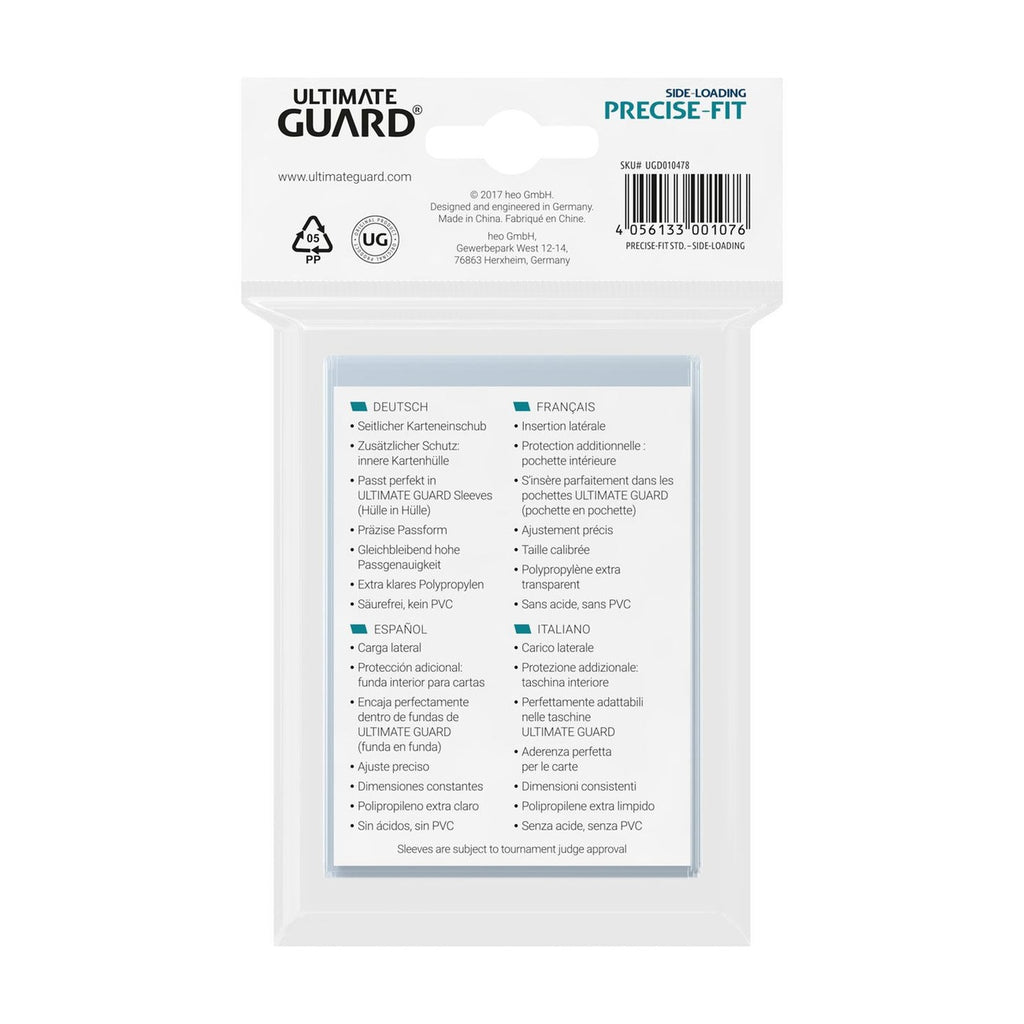 Product image Ultimate Guard Precise-Fit Sleeves Standard Size (100) - Side-Loading