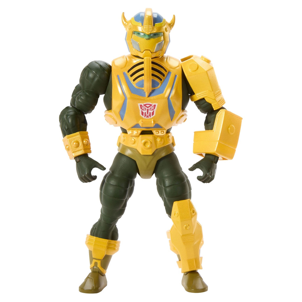 Imagen del producto Masters of the Universe x Transformers figura de acción Bumblebee Armor Man-At-Arms heo Exclusiva europea 14 cm