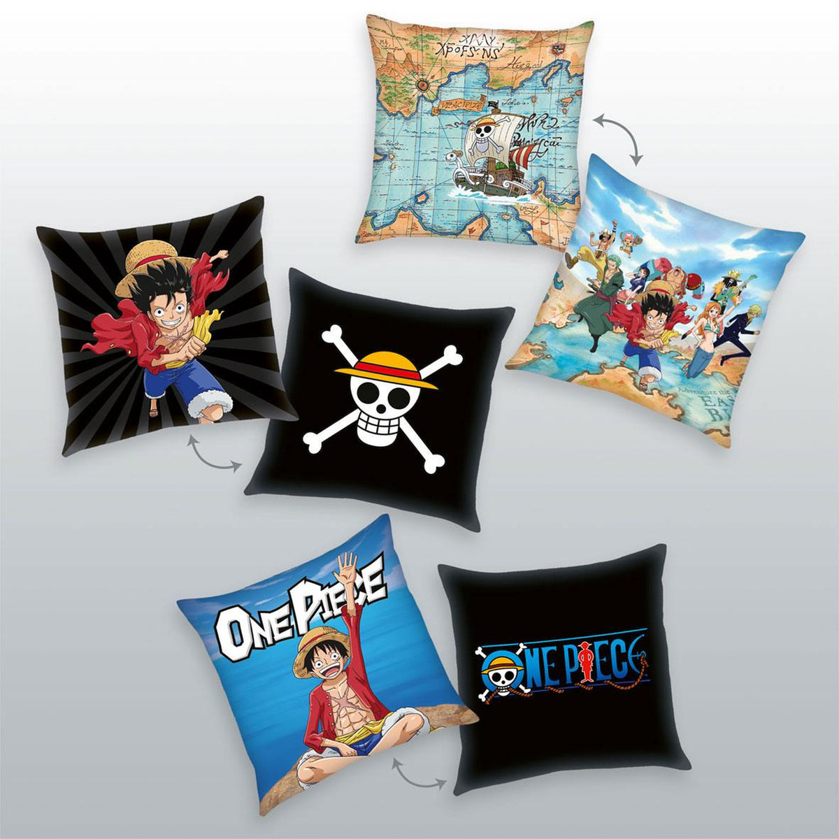Product image One Piece Cushion 3-Pack Characters 40 x 40 cm