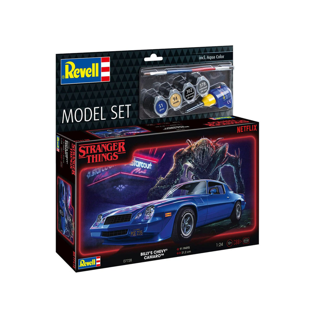 Imagen del producto Stranger Things Maqueta Set 1/25 Chevy Camaro Z/28 (Aqua Color) 19 cm