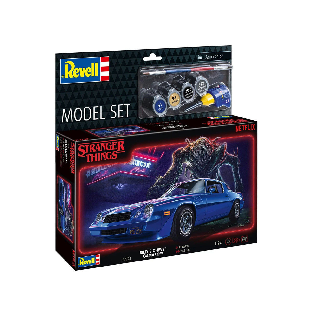 Imagen del producto Stranger Things Maqueta Set 1/25 Chevy Camaro Z/28 (Aqua Color) 19 cm