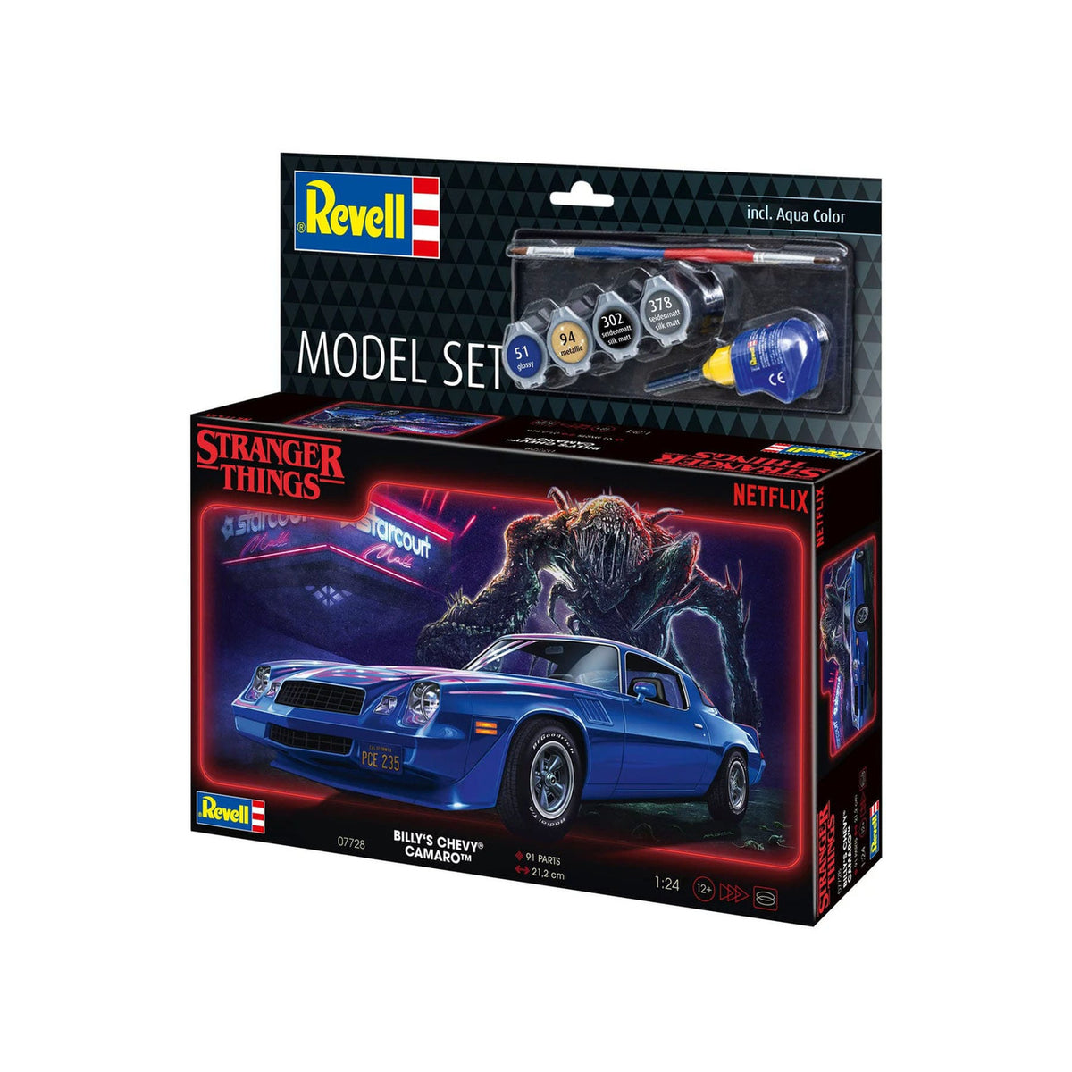 Imagen del producto Stranger Things Maqueta Set 1/25 Chevy Camaro Z/28 (Aqua Color) 19 cm