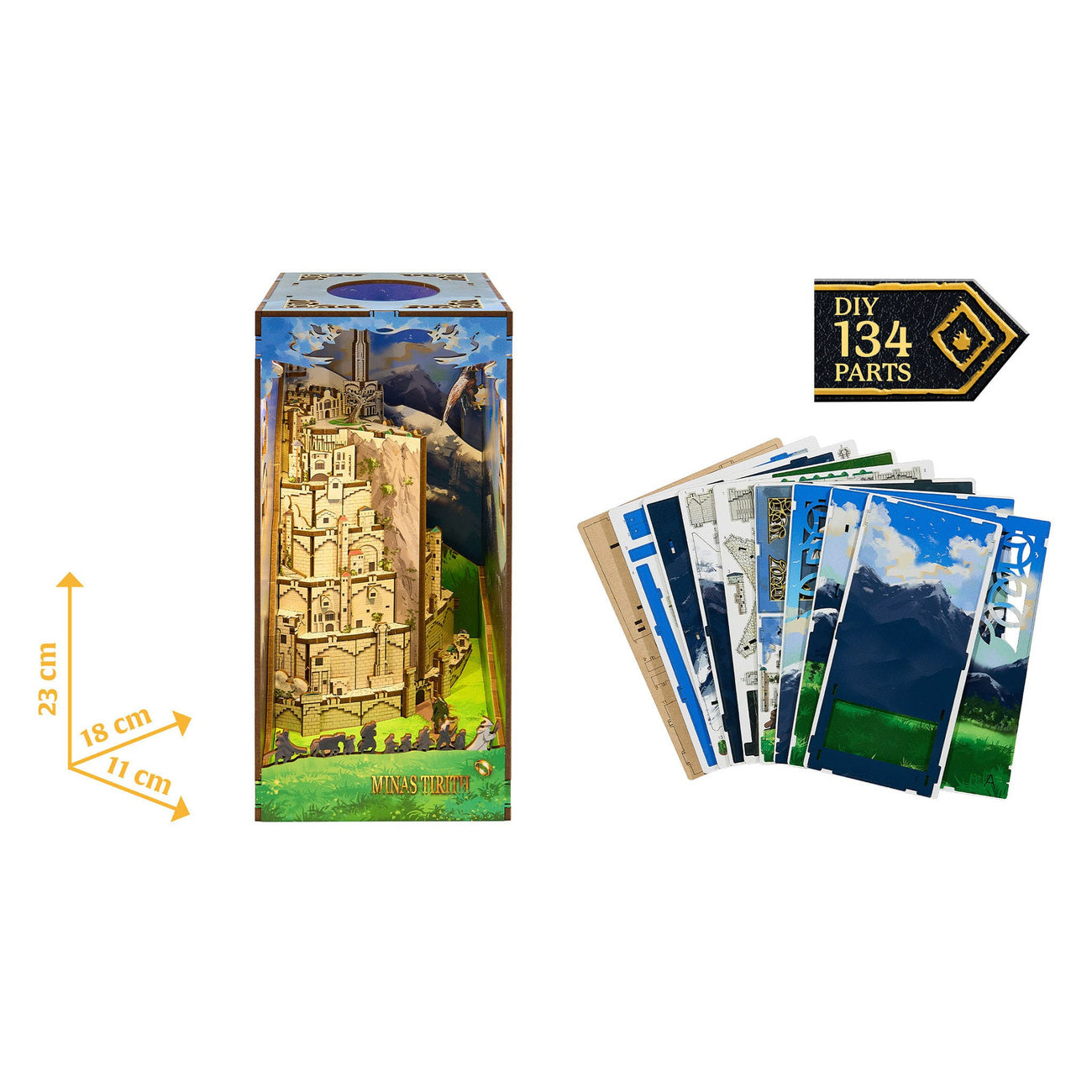 Imagen del producto El Señor de los Anillos Tiny Adventures Book Nook Mini Diorama Minas Tirith 23 cm