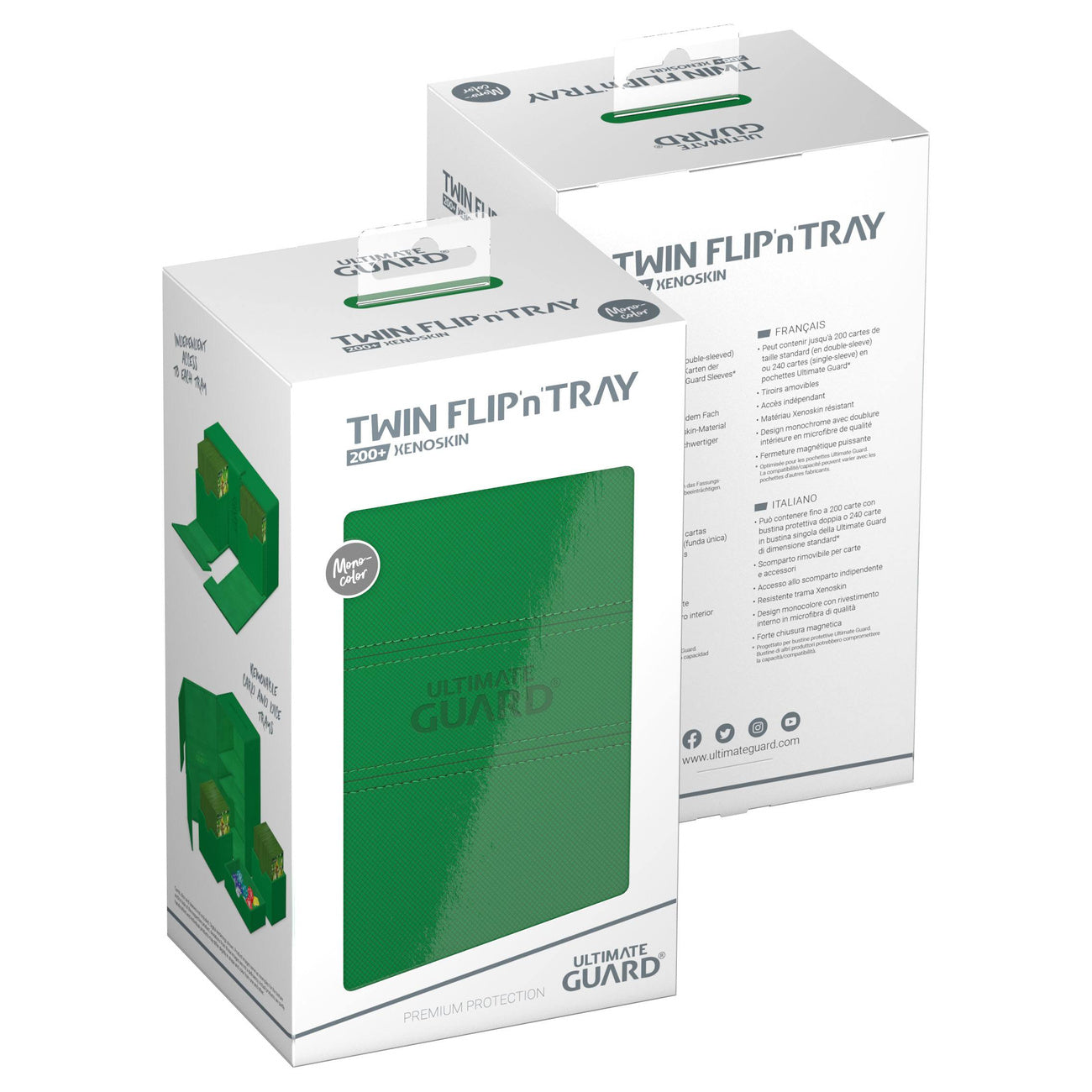 Imagen del producto Ultimate Guard Twin Flip'n'Tray 200+ Xenoskin - Verde