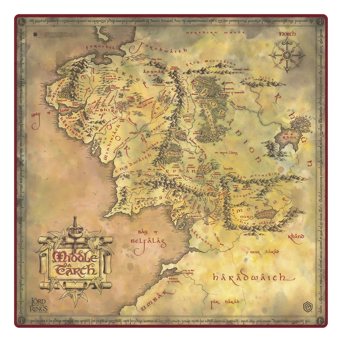 Imagen del producto Ultimate Guard Tapete de juego Oversized 61 x 61 cm El Señor de los Anillos™ « Lugares de la Tierra Media »