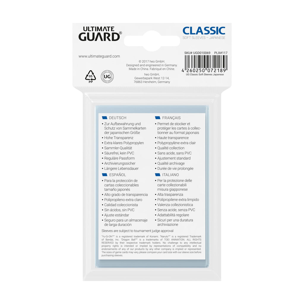 Imagen del producto Fundas Ultimate Guard Classic tamaño japonés (100)