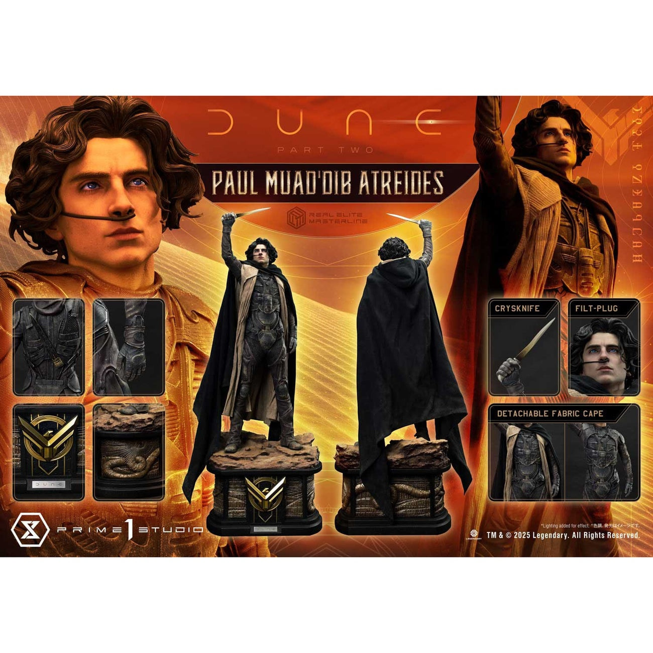 Imagen del producto Dune: Parte Dos Real Elite Masterline Series Estatua 1/3 Paul Atreides 90 cm