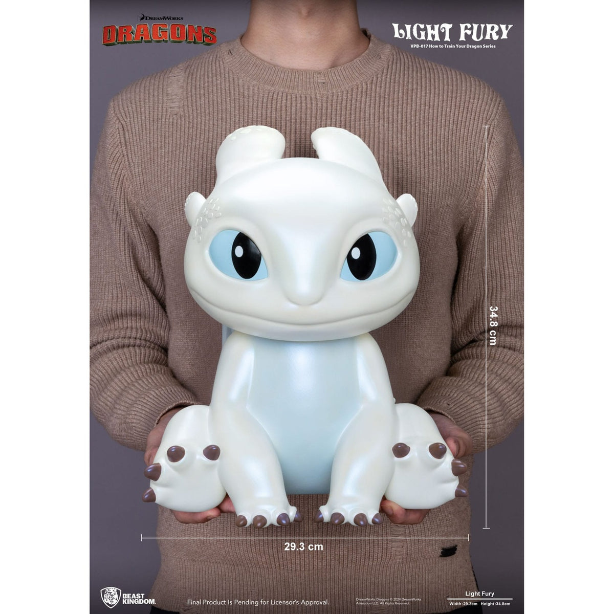 Imagen del producto Cómo entrenar a tu dragón Figura funcional Hucha Light Fury 35 cm