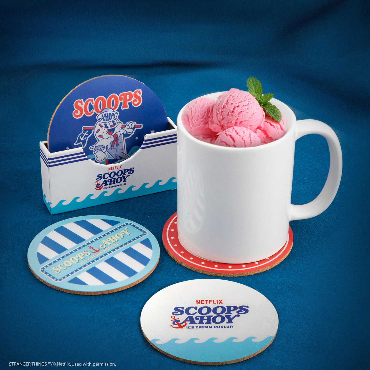 Imagen del producto Stranger Things Posavasos Scoops Ahoy Pack de 4