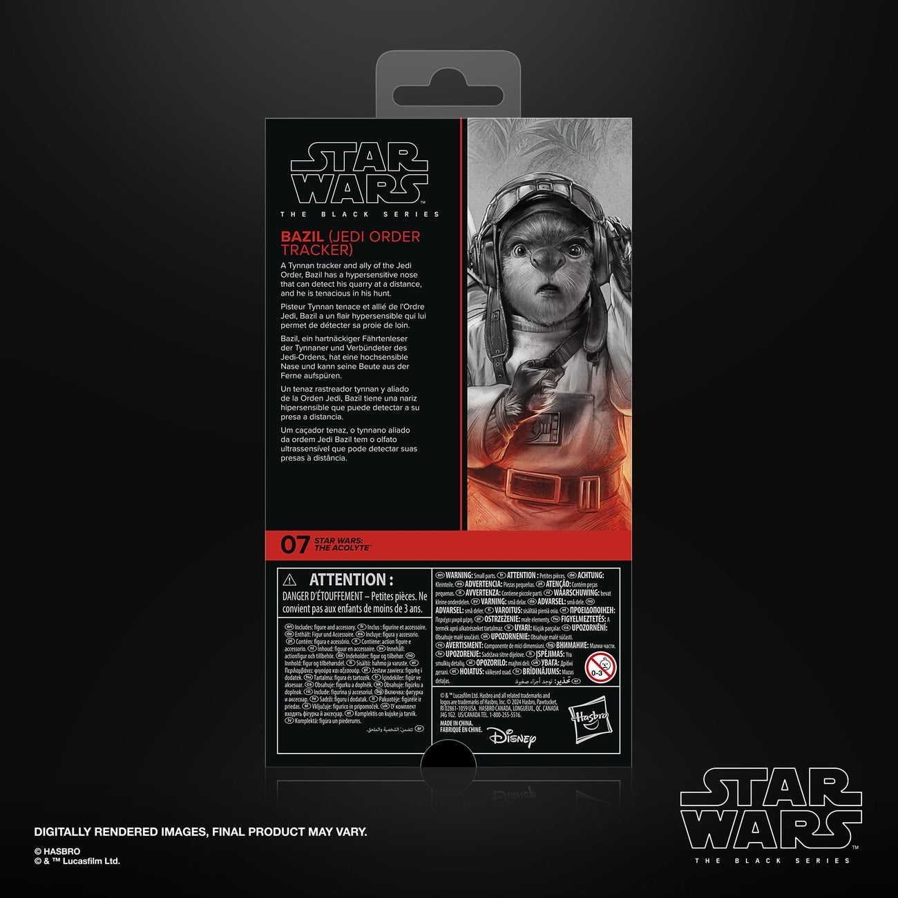 Imagen del producto Star Wars: The Acolyte figura de acción Black Series Bazil (Jedi Order Tracker) 10 cm
