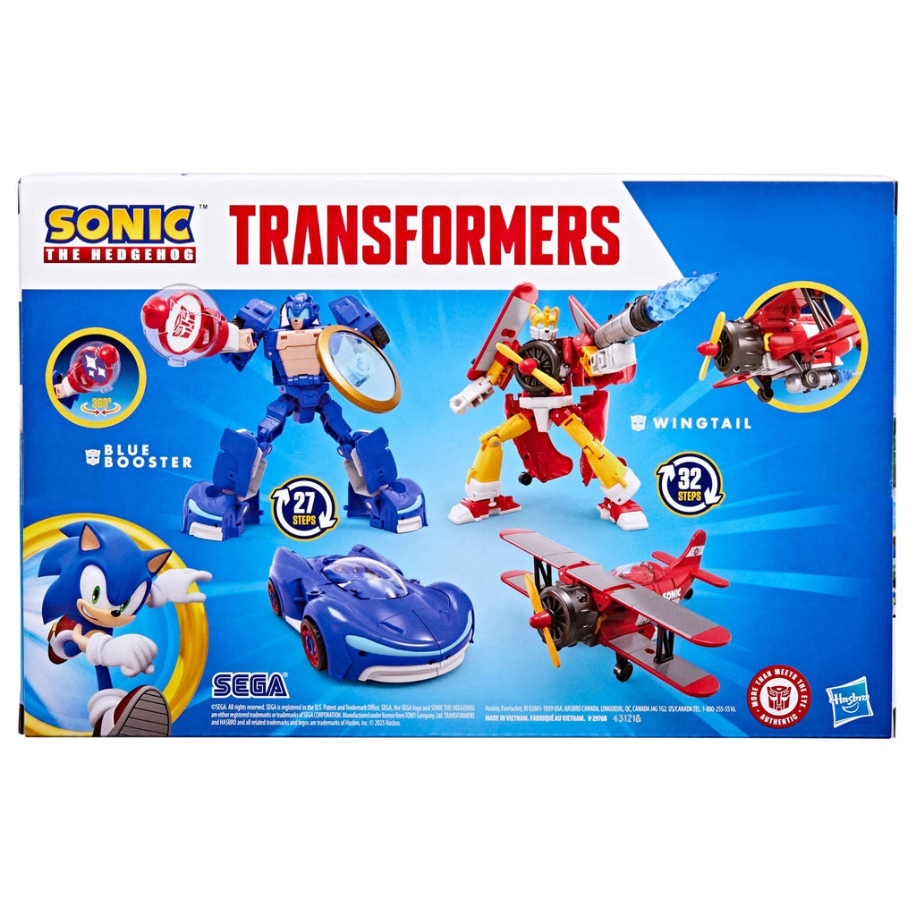Imagen del producto Sonic the Hedgehog x Transformers Pack de 2 figuras de acción Wingtail & Blue Booster 13 cm