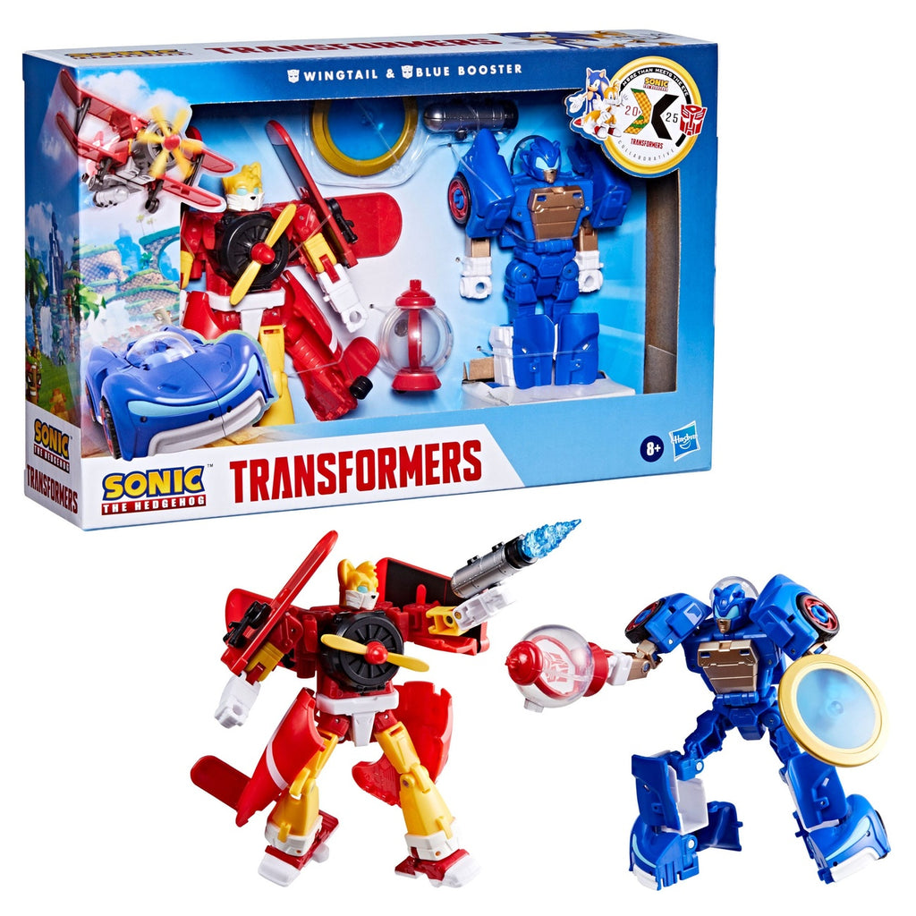 Imagen del producto Sonic the Hedgehog x Transformers Pack de 2 figuras de acción Wingtail & Blue Booster 13 cm