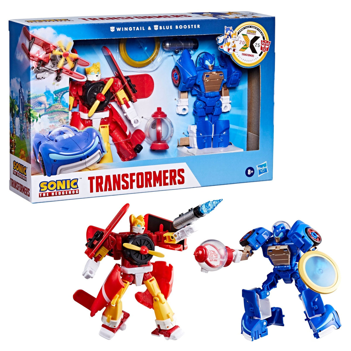 Imagen del producto Sonic the Hedgehog x Transformers Pack de 2 figuras de acción Wingtail & Blue Booster 13 cm