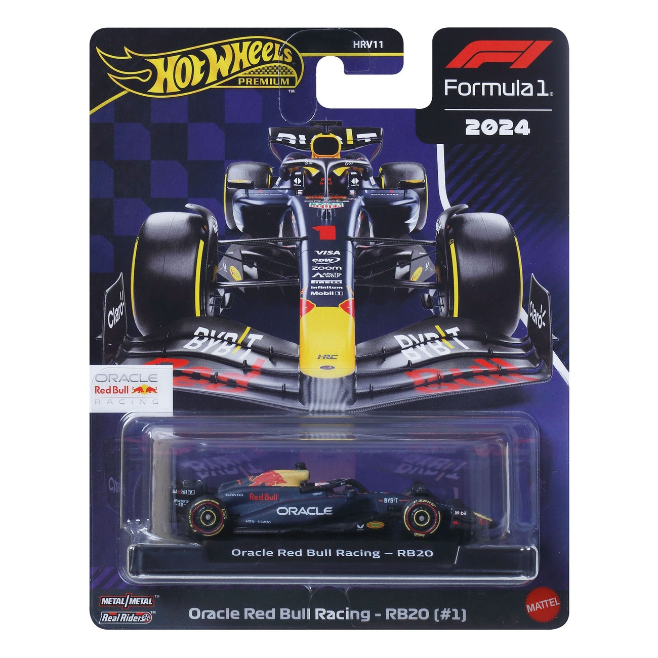 Imagen del producto Fórmula 1 Hot Wheels Premium Diecast coche a escala 1:64 Oracle Red Bull Racing RB20 (#1) (Max Verstappen 2024)