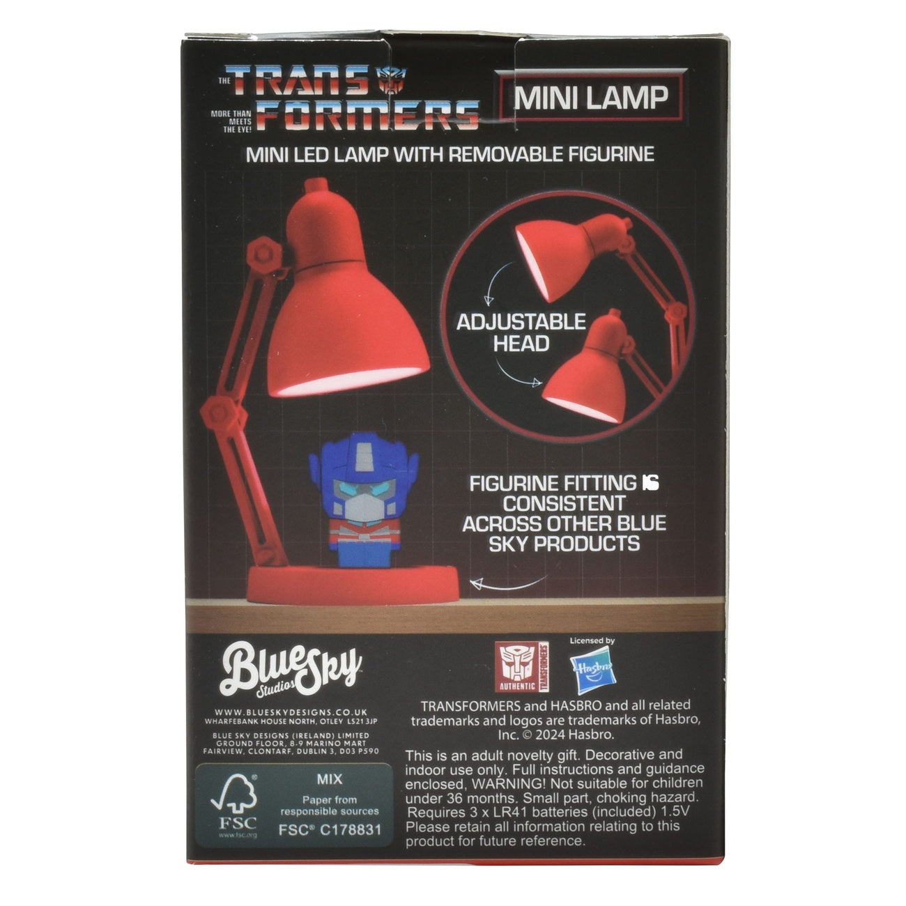 Imagen del producto Transformers mini lámpara LED con figura 10 cm