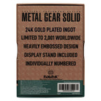 Imagen del producto Lingote metálico Metal Gear Solid 2 Raiden 24k Gold Plated Edición Limitada