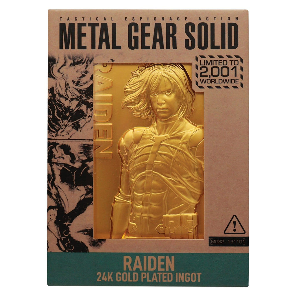 Imagen del producto Lingote metálico Metal Gear Solid 2 Raiden 24k Gold Plated Edición Limitada