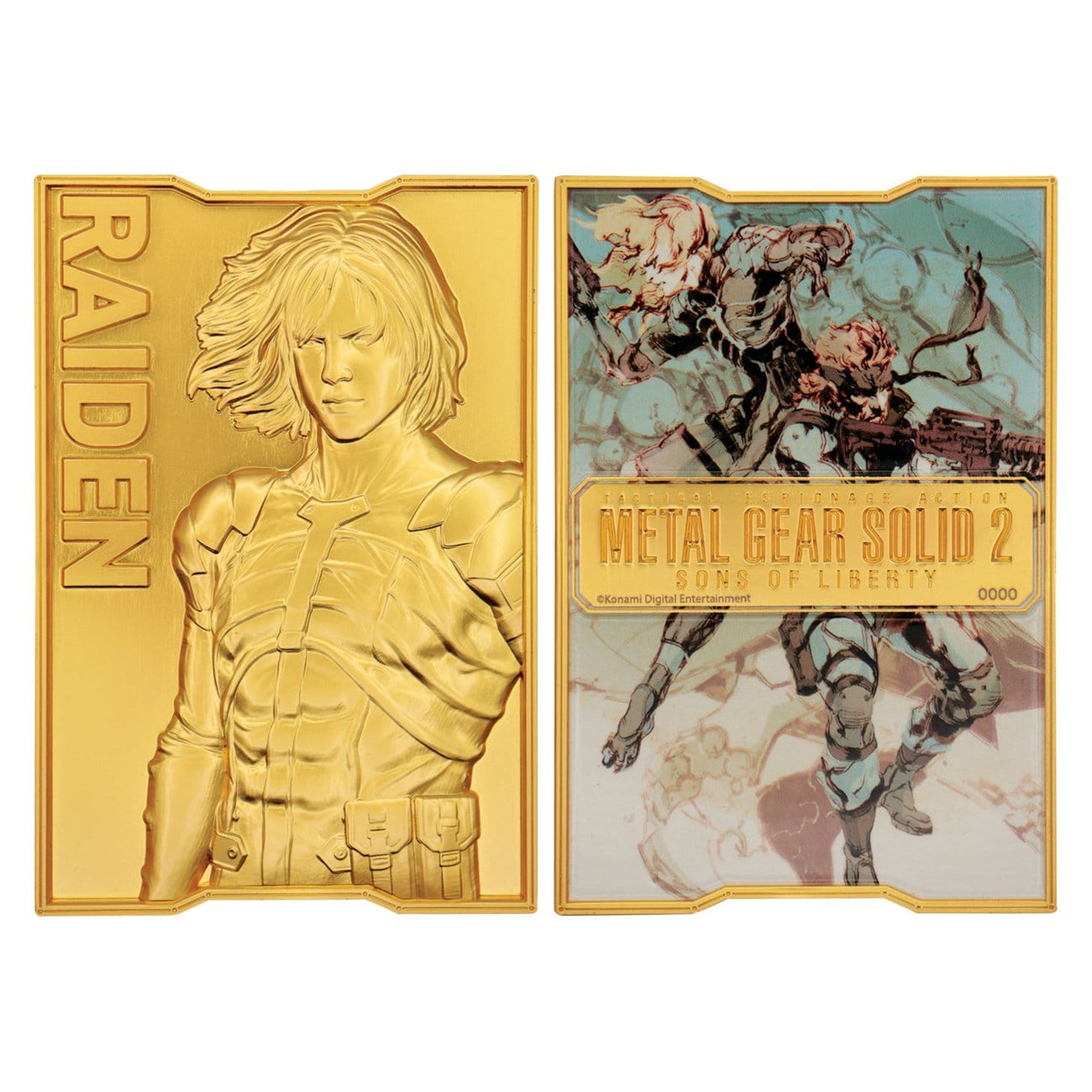 Imagen del producto Lingote metálico Metal Gear Solid 2 Raiden 24k Gold Plated Edición Limitada