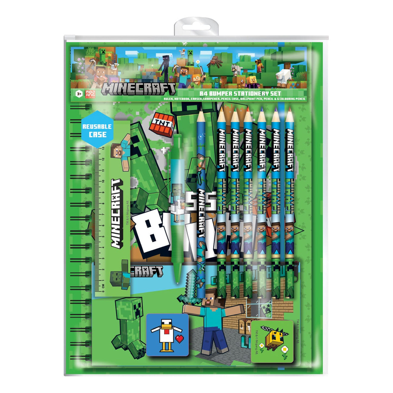 Imagen del producto Minecraft Set de escritura 12 piezas A4 Bumper