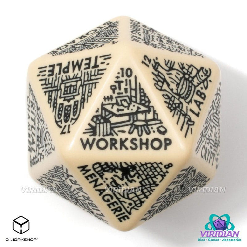Imagen del producto Dado Viridian Jumbo Dado Dungeon Room Generator D20 Beige