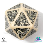 Imagen del producto Dado Viridian Jumbo Dado Dungeon Room Generator D20 Beige