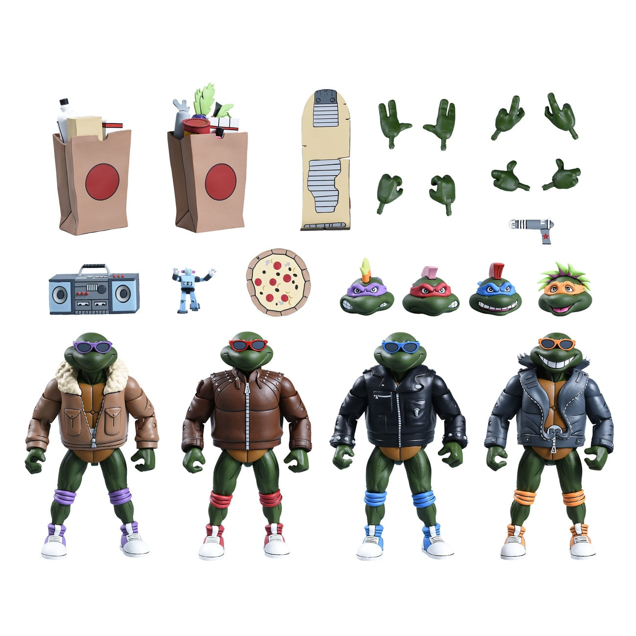 Imagen del producto Teenage Mutant Ninja Turtles (Dibujo animado) Pack de 4 figuras de acción Punk Turtles 18 cm