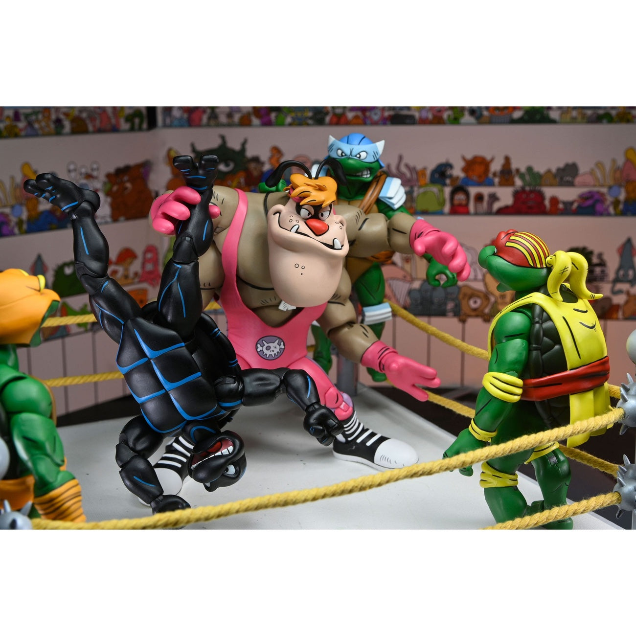 Imagen del producto Teenage Mutant Ninja Turtles (Archie Comics) Pack de 4 figuras de acción Stump Wrestling Turtles 18 cm