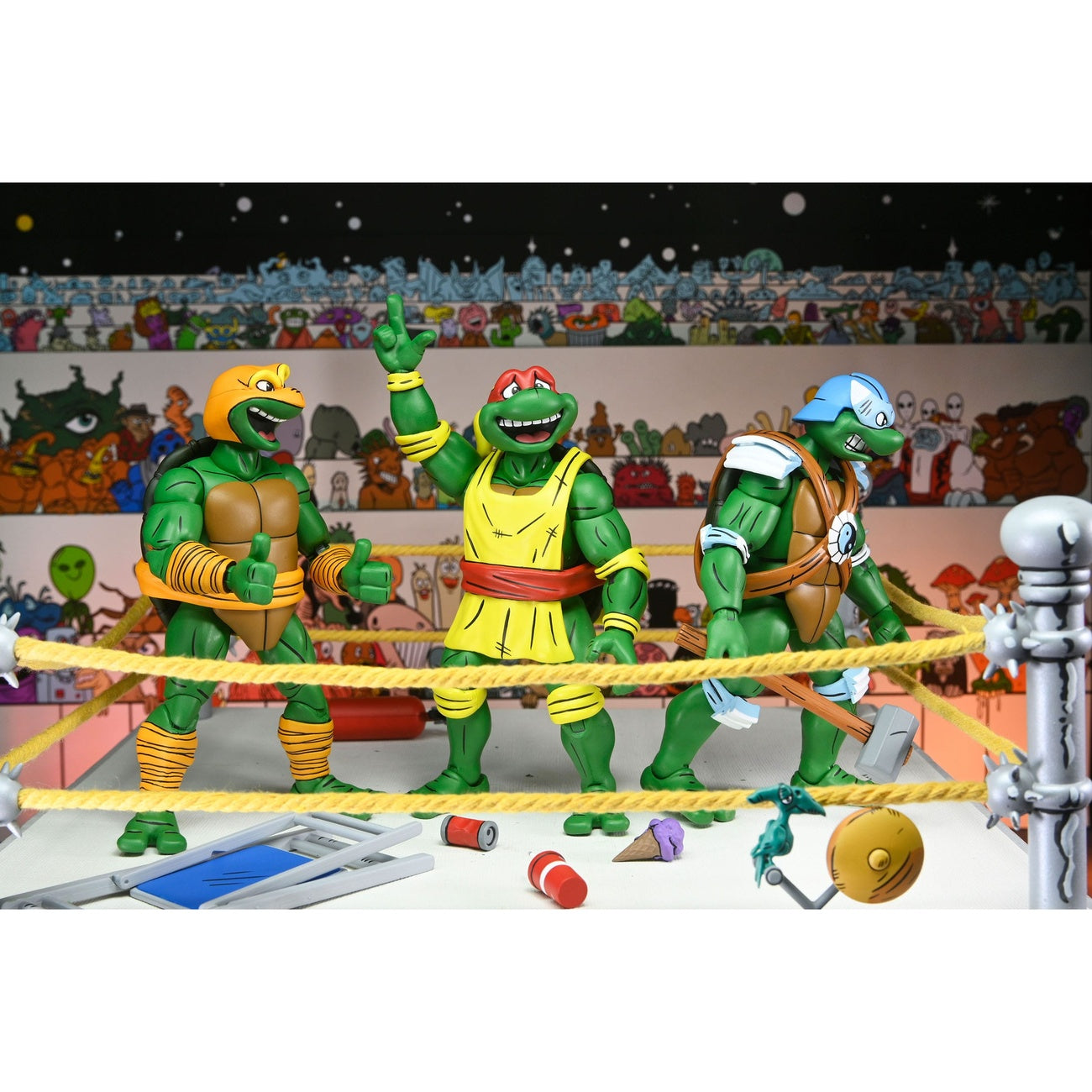 Imagen del producto Teenage Mutant Ninja Turtles (Archie Comics) Pack de 4 figuras de acción Stump Wrestling Turtles 18 cm